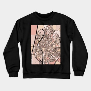 Seville Map Pattern in Soft Pink Pastels Crewneck Sweatshirt